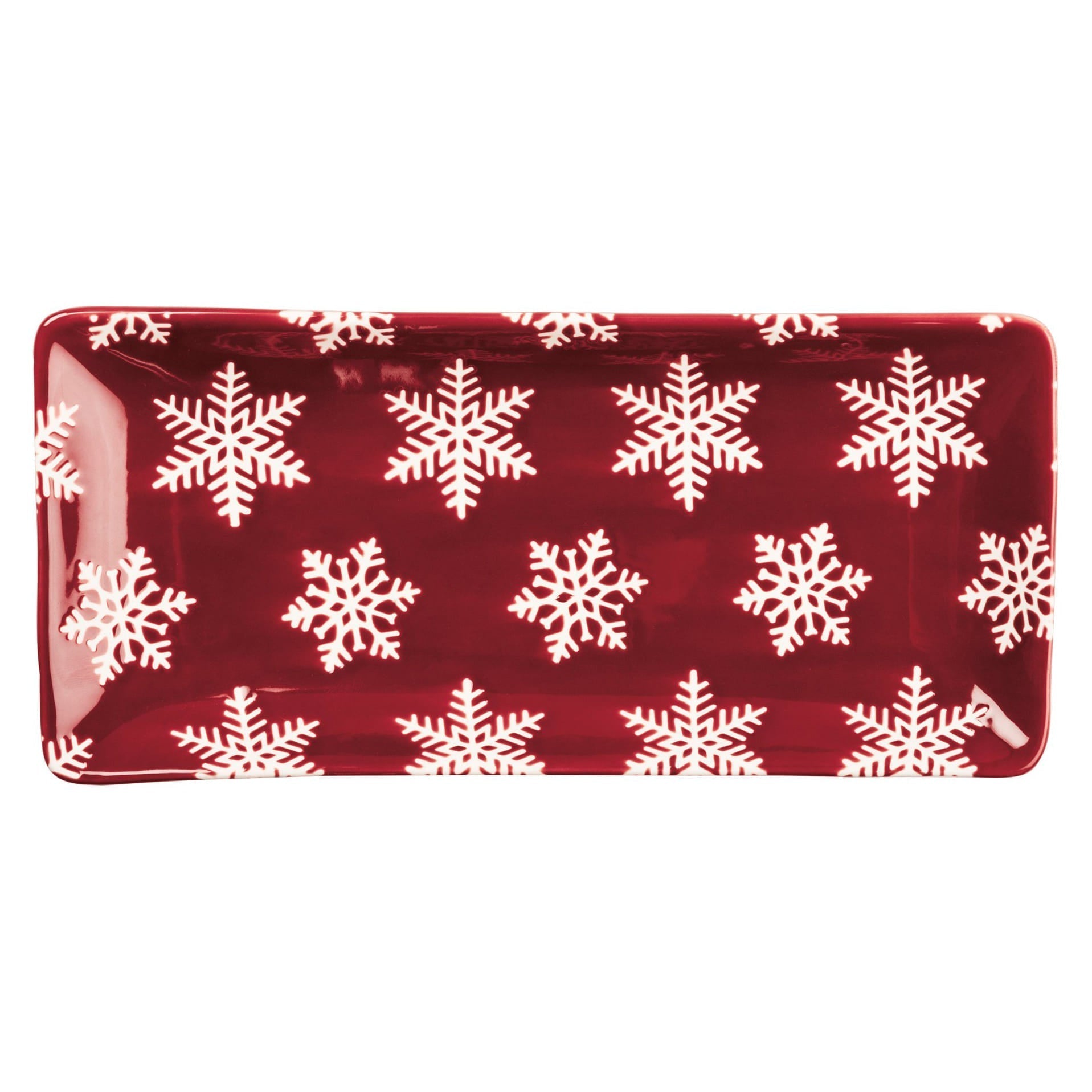 9.75" Rectangular Snowflake Platter