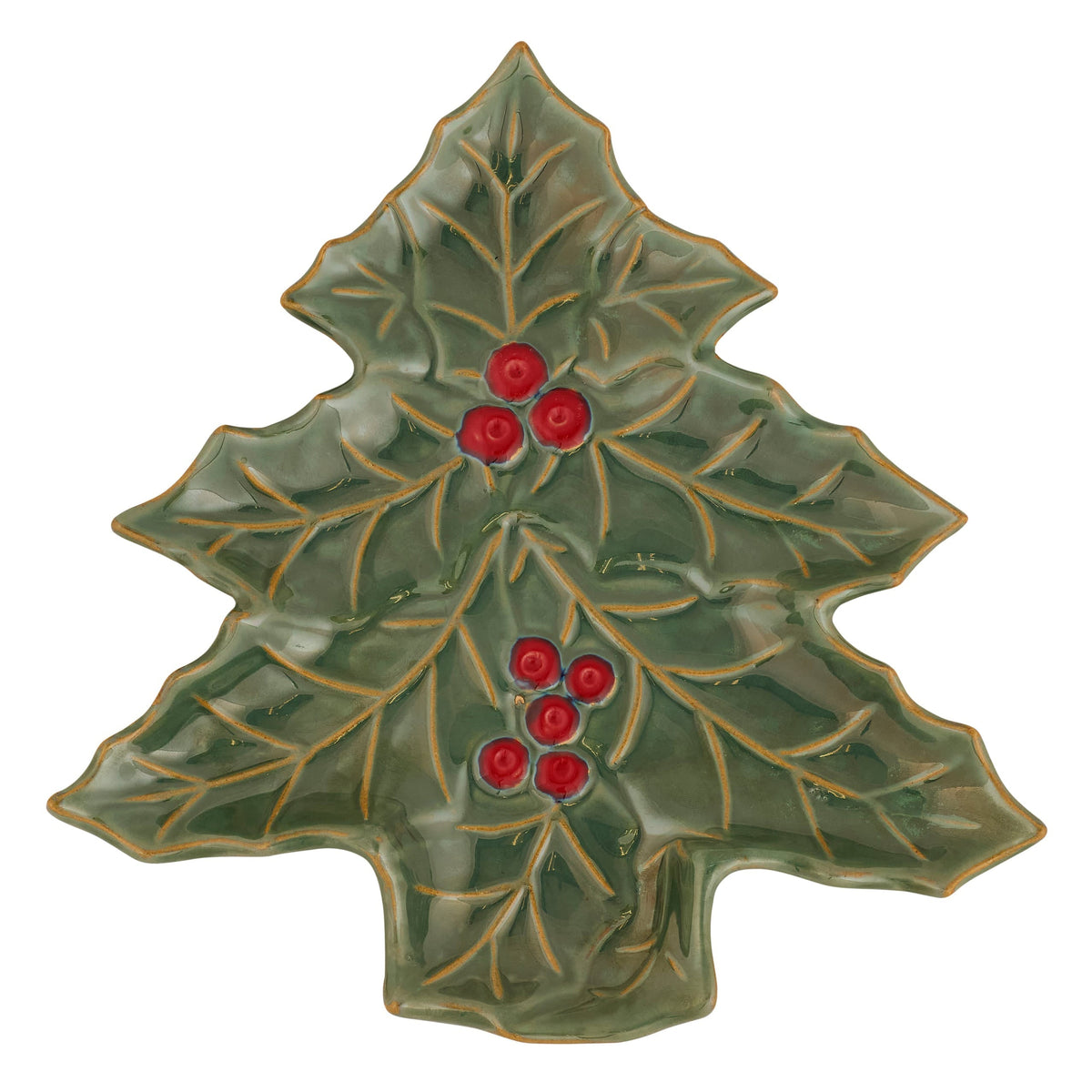 9" Holly Berry Tree Plate