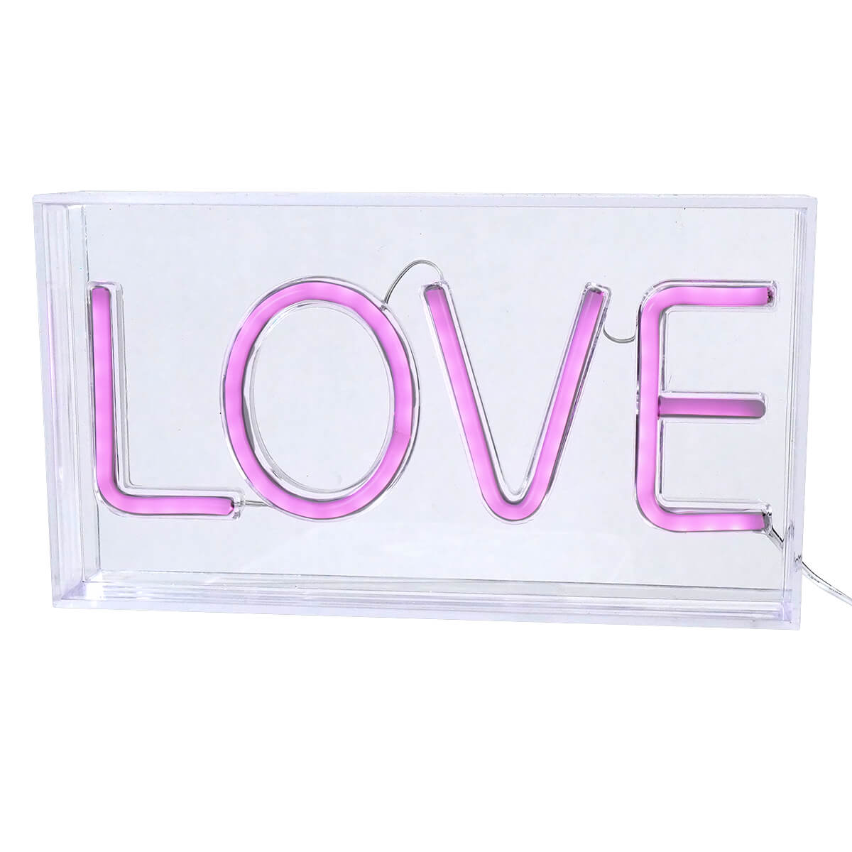 9" Neon Pink "LOVE" Electric LED Rope Light Tabletop Decor