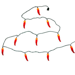 9' UL 10-Light Red Chili Pepper Connectible Light Set