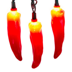 9' UL 10-Light Red Chili Pepper Connectible Light Set