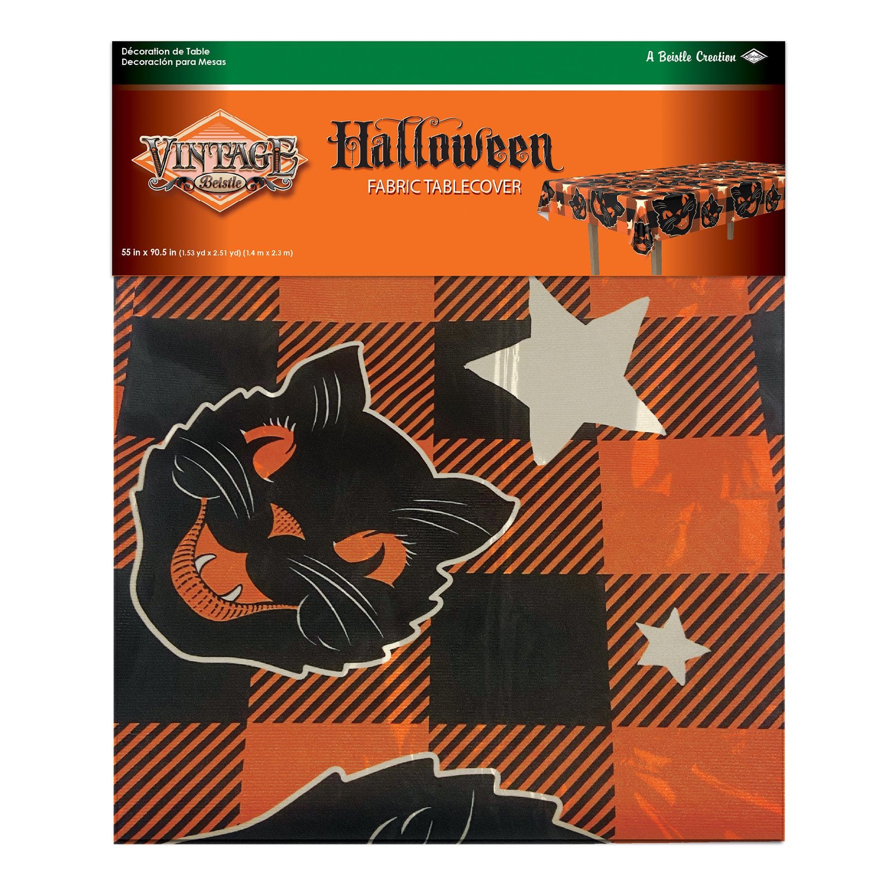 90.5" Vintage Halloween Fabric Tablecover
