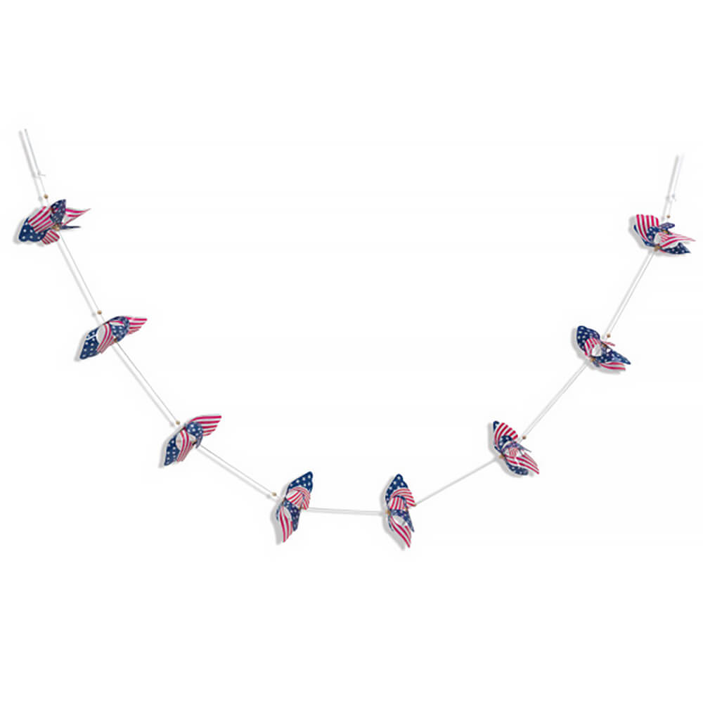 90" Americana Pinwheel Spinner Garland