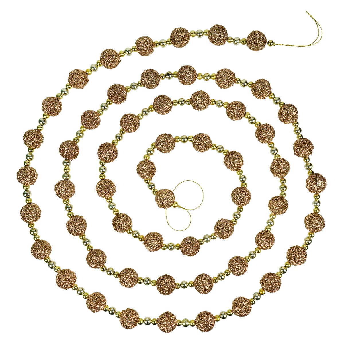 9ft Brown & Gold Glitter Ball Garland