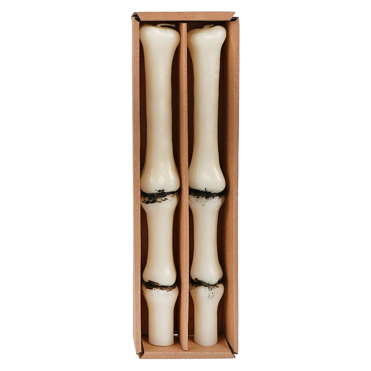 10" Unscented Finger Bone Shaped Taper Candles Box Set/2
