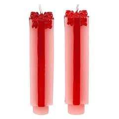 4.75" Unscented Pink & Red Gift Package Shaped Taper Candles Box Set/2