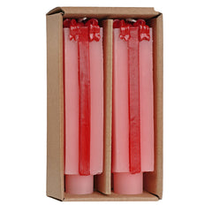 4.75" Unscented Pink & Red Gift Package Shaped Taper Candles Box Set/2