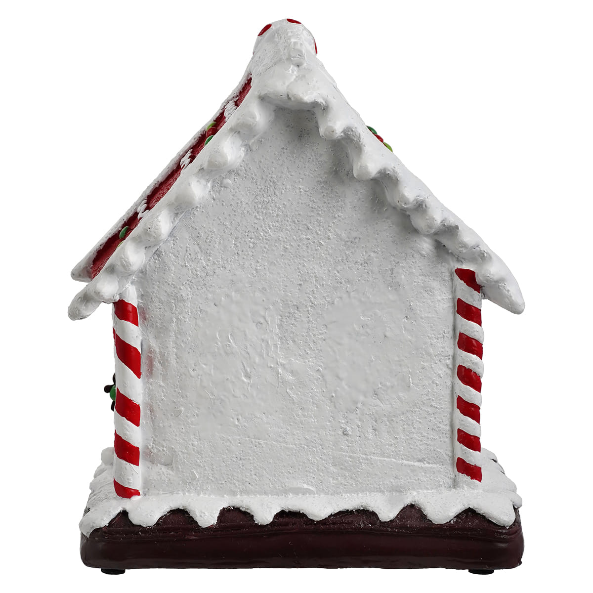 8" Lighted LED Red & White House With Santa & Tree