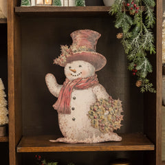18" Snowman With Holly Metal Dummy Board