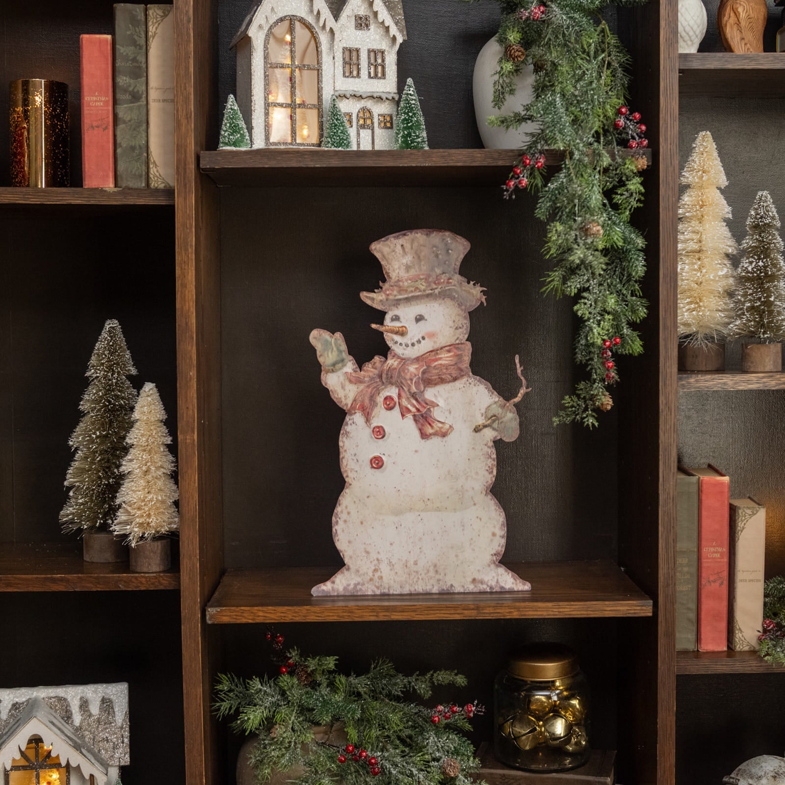 18" Cheerful Snowman Metal Dummy Board