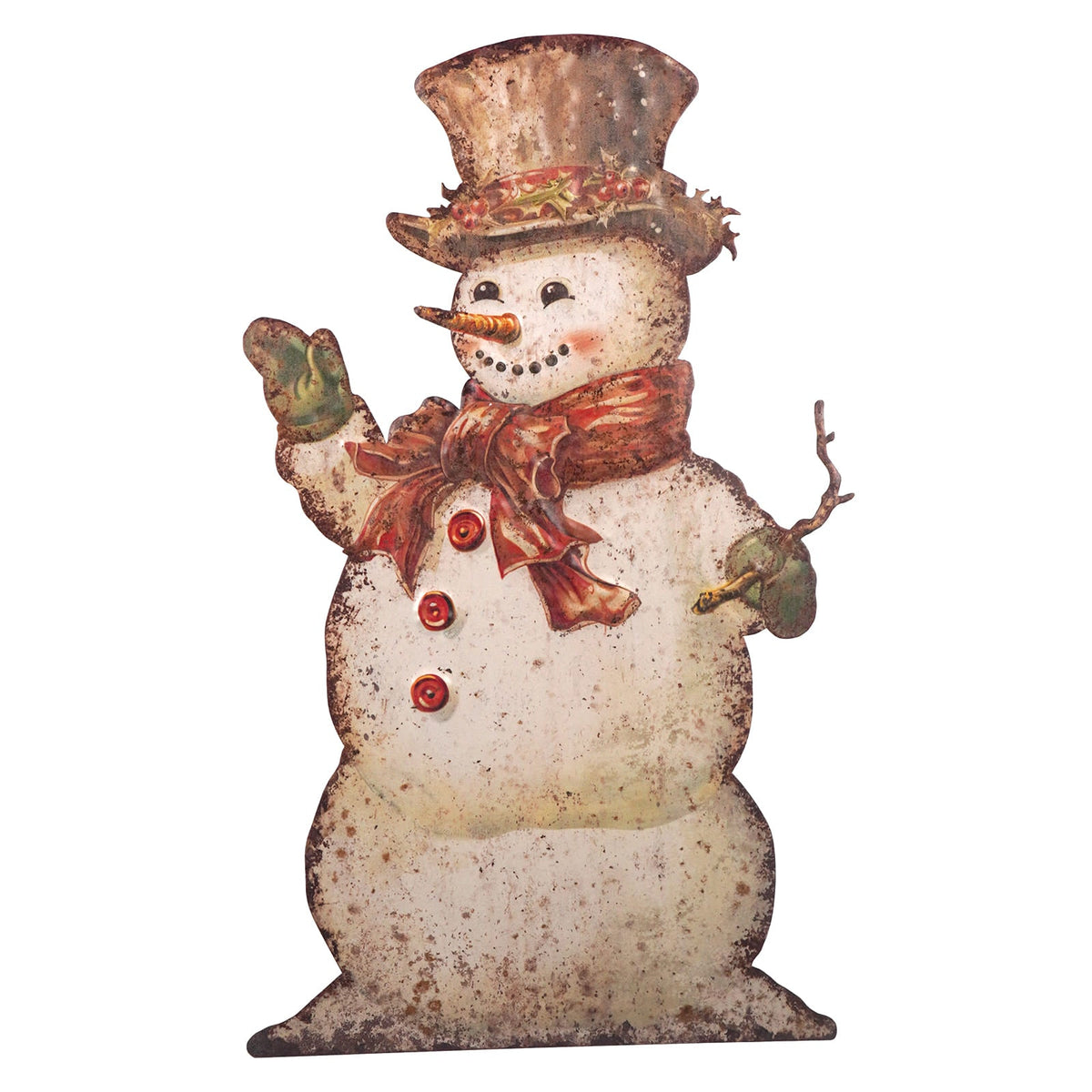 18" Cheerful Snowman Metal Dummy Board