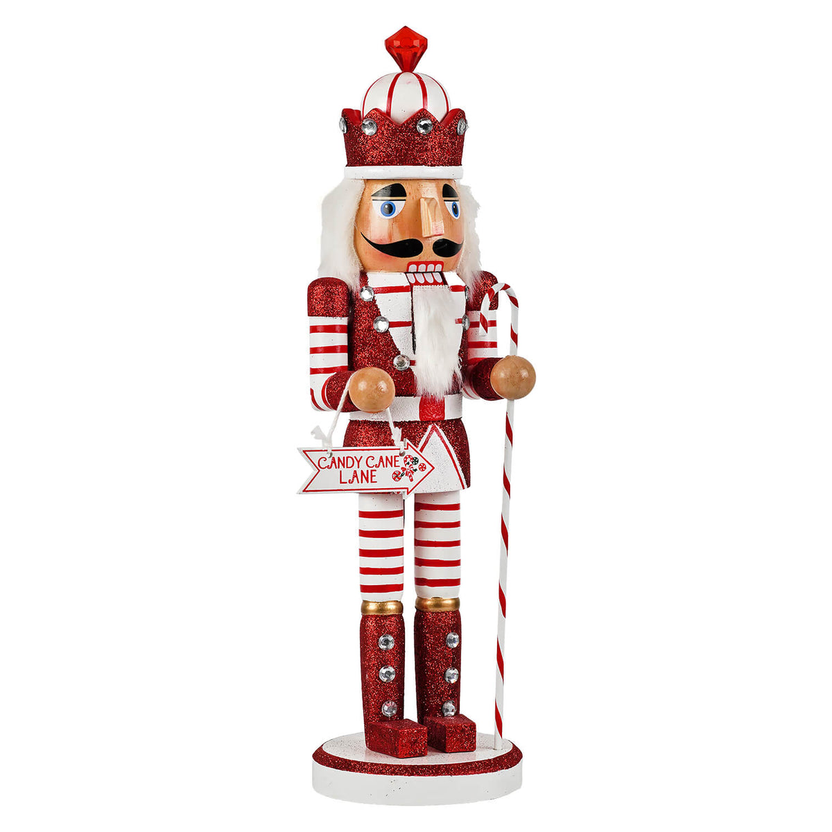 14" Santa's Workshop ~ Candy Cane King Nutcracker