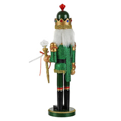 15" Santa's Workshop ~ Green Bejeweled King Nutcraker