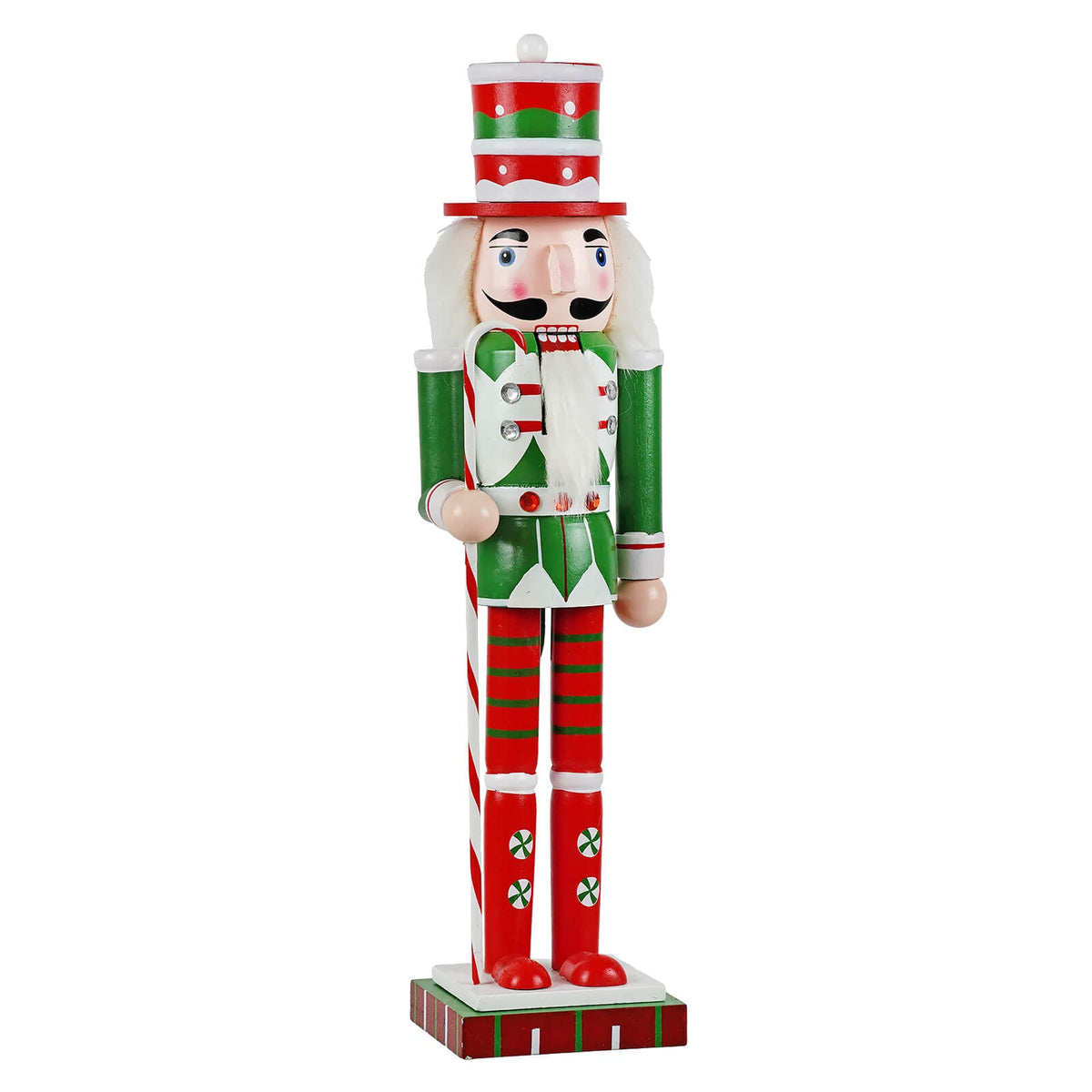 15" Santa's Workshop ~ Red & Green Candy Cane Nutcracker