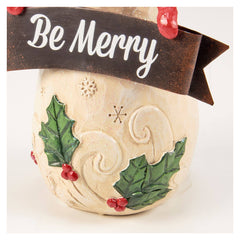 "Be Merry" Jolly Snowman Figurine