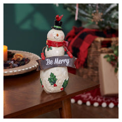 "Be Merry" Jolly Snowman Figurine