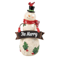 "Be Merry" Jolly Snowman Figurine