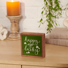 "Happy Go Lucky" Mini Box Sign