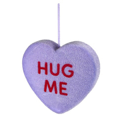 "HUG ME" Large Flocked Purple Conversation Heart