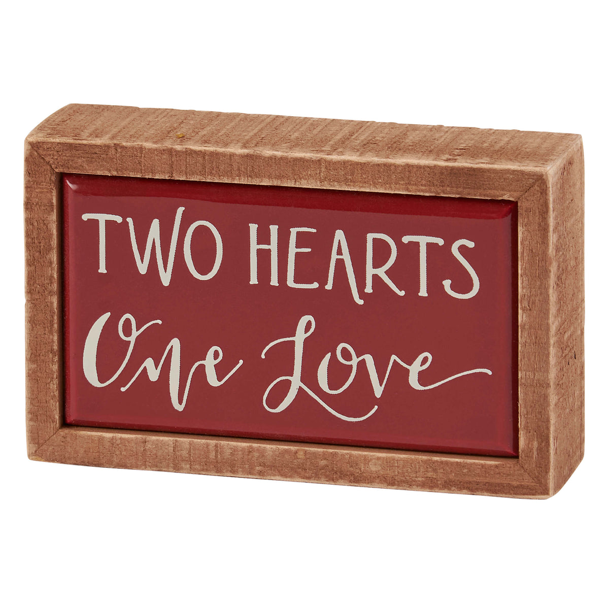 "Two Hearts One Love" Mini Box Sign